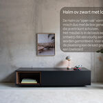 Tv-meubel, RAAT, Halm 150 OV, zwart, met lowboard en 1 cocon